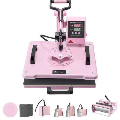 Vevor 8 in 1 Warmte pers 30 x 38cm Pink
